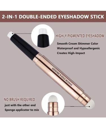 White Eyeshadow Stick: Cream Shimmer Glitter Pencil, Waterproof & Long Lasting Eye Shadow Highlighter for High-Impact Multi-Dimensional Eyes - Buy Online on GoSupps.com