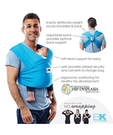 Baby K'tan Original Baby Wrap Carrier - Black, Medium Size for Women 10-14 & Men 39-42 - No Rings or Buckles - Carry Newborn up to 35 lbs - Buy Online on GoSupps.com
