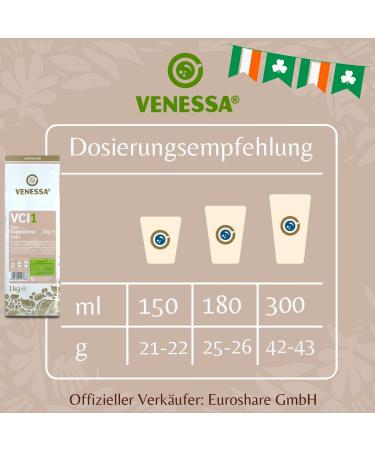 VENESSA Cappuccino Irish VCI1 Flavoured powdered drink 2 x 1 kg with soluble coffee economical with creamy consistency compatible with automatic machine - Buy Online on GoSupps.com