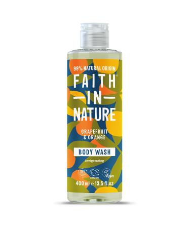 Faith In Nature Natural Grapefruit and Orange Body Wash Invigorating Vegan and Cruelty Free No SLS or Parabens 400 ml Grapefruit & Orange 400 ml (Pack of 1)