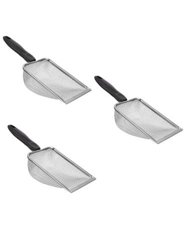 BESPORTBLE 3 Pcs Pet Cleaning Tools Reptiles Sand Mesh Shovel Uvlizer Beachcombing Strainer Zoo Stainless Steel 27X10X5CMx3pcs Blackx3pcs
