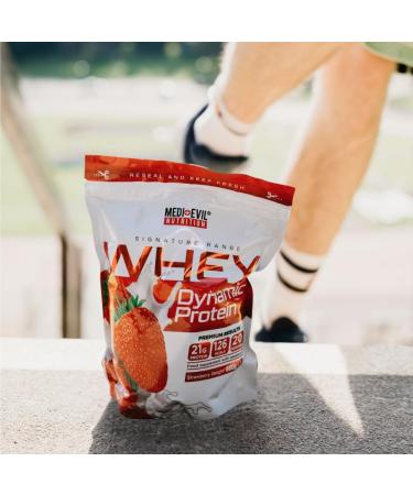 Medi-Evil Nutrition Whey Dynamic Protein Powder Muscle Development Strawberry Delight Flavour 600g 20 Servings Strawberry 20 Servings (Pack of 1) - Buy Online on GoSupps.com
