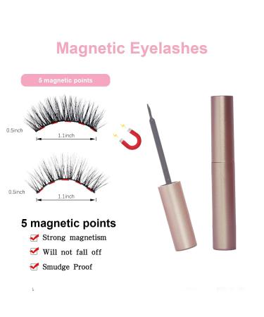 Buy 10 Pairs Magnetic Eyelash & Eyeliner Pen Set - Natural 3D Reusable False Eyelashes | No Glue Required | Best Female Eye Decoration - Buy Online on GoSupps.com