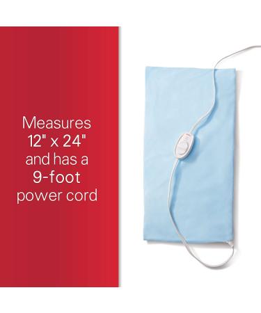 Sunbeam Extra Large Heating Pad for Back, Neck, and Shoulder Pain Relief - Moist Heat Option - 12x24, Blue - Buy Online on GoSupps.com