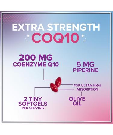 CoQ10 200mg Supplement - Ultra High Absorption Antioxidant for Heart Health & Energy Production Support - Coenzyme Q10 (Ubiquinone) Co Q 10 Supplement & Vitamins 100mg Each - Non GMO - 240 Softgels 240 Count (Pack of 1) - Buy Online on GoSupps.com