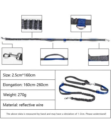 Hands Free Dog Leash Retractable Dog Leash Running with Dual Bungees for Medium and Large Dogs Adjustable Waist Belt Reflective Stitching Leash for Running Walking Hiking Jogging Biking (Green) - Buy Online on GoSupps.com