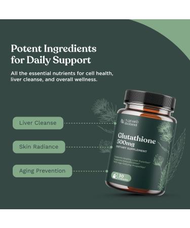 Nature Bound Glutathione Supplement 500mg - Skin Whitening Pills with Milk Thistle & Alpha Lipoic Acid - 30 Veg Capsules - Buy Online on GoSupps.com