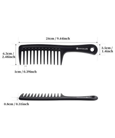 HYOUJIN Black Wide Tooth Detangling Comb - Best Styling for Curly Wet Long Hair - Buy Online on GoSupps.com