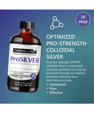 ProSILVER Black Label Pure Colloidal Silver Liquid 30 PPM Maximum Strength for Immune Support Bioactive Vegan Gluten Free GMO Free (16oz Glass Bottle) 16 Fl Oz (Pack of 1) - Buy Online on GoSupps.com