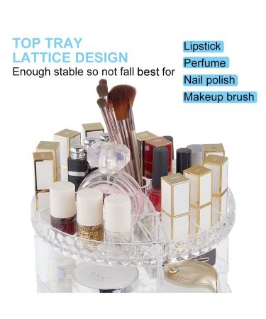360 Rotating Makeup Organizer - Acrylic Vanity Carousel for Cosmetic Storage - Buy Online on GoSupps.com