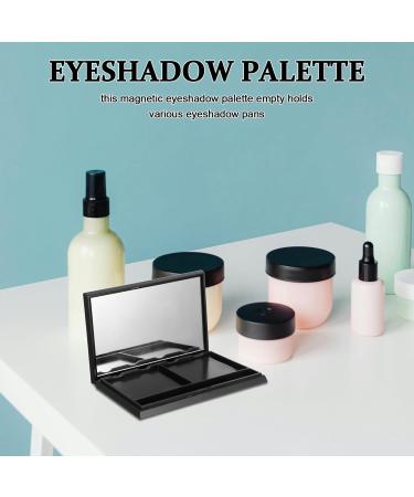 ERINGOGO Palette Magn tique Mate Noire 2 Compartiments avec Miroir Palette Vide Rechargeable pour Fards Paupi res et Blush Organisateur Maquillage de Voyage Diy Rangement - Buy Online on GoSupps.com