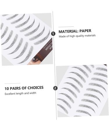 NOLITOY 3 Sheets Waterproof Eyebrow Stickers Mens Sticking Stuffers Peel Artificial Eyebrow Template 21x15cm Black - Buy Online on GoSupps.com