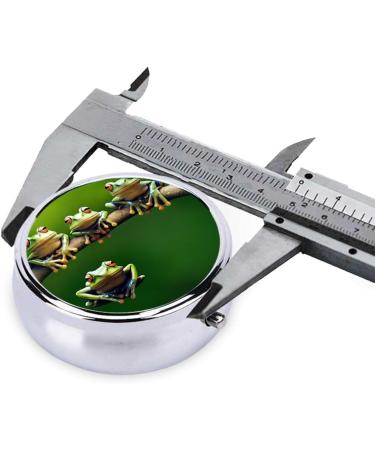 Funny Frogs Mini Round Pill Box | 3 Compartment Travel Organizer | Portable Medicine Case for Home & Office - Buy Online on GoSupps.com