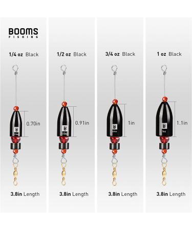 Booms Fishing CRR Carolina Ready Rigs 5pcs Kit - Bass Fishing Saltwater Brass Pre Rigged Carolina Rigs with Bullet Weights and Carolina Keeper - 4 Sizes Available (1/4oz, 1/2oz, 3/4oz, 1oz) - Black_1/2oz_5pack - Buy Online on GoSupps.com