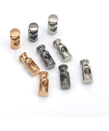 Hole Cord Lock Stopper spring buckle Cord Locks Toggles 30pcs/lot round metal alloy stoppers toggle cord locks Drawstring lock 4mm hole nickle black gold(Gold) 20mmx8mm Gold - Buy Online on GoSupps.com