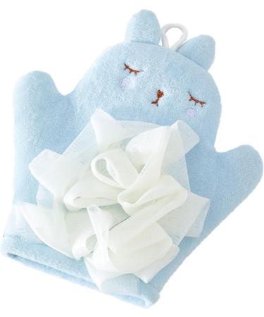 Bath Scrubber for Kids Boys Body Wash Towel Scrubber | Comfortable Kid's Bath Towel Sponge Children's Body Wash Sponge for Gentle Cleansing Blue - Buy Online on GoSupps.com