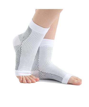 Soothe Socks for Neuropathy Pain  Sports Ankle Compression Foot Cover  Soothesocks for Neuropathy  Soothesocks for Foot  Ankle Brace Compression Support (Small/Medium  White-1 Pair) Small/Medium White-1 Pair