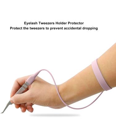 Wrist Tweezer Convenient Use Soft Texture Corrosion Resistance Eyelash Tweezer Silicone Material Protection for Eyelash Grafting (Roseate) - Buy Online on GoSupps.com