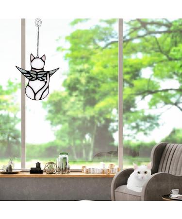 Lam-lord Angel Cat Memorial Gifts Ornaments Stained Acrylic Window Hanging Decor Angel Wings Cat Sun Catcher Pet Memorial Statue for Cat Lovers Pet Loss Cat Themed Sympathy Present(White) - Buy Online on GoSupps.com