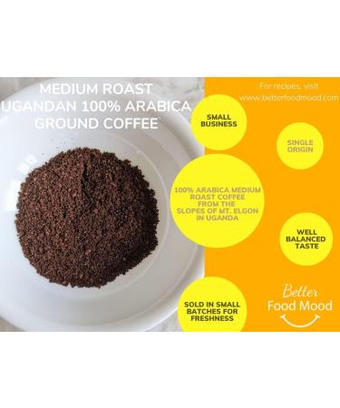 Ugandan Medium Roast Arabica Ground Coffee 100g | Single Origin Mt. Elgon 100% Arabica Ground Coffee - Beans Sourced from Small Scale Farmers | Better Food Mood - Buy Online on GoSupps.com