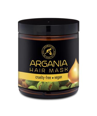 AROMATIKA Argan Hair Mask 8.45 Oz - Natural Argan & Coconut Oil for All Hair Types - Restorative Formula - Hair Care - Contains NO Parabens & Dyes
