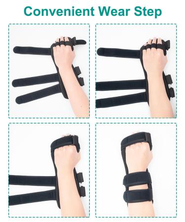 Soft Stroke Resting Hand Splint | Carpal Tunnel Wrist Brace | Night Immobilizer & Finger Stabilizer for Arthritis & Tendonitis - Right Medium - Buy Online on GoSupps.com