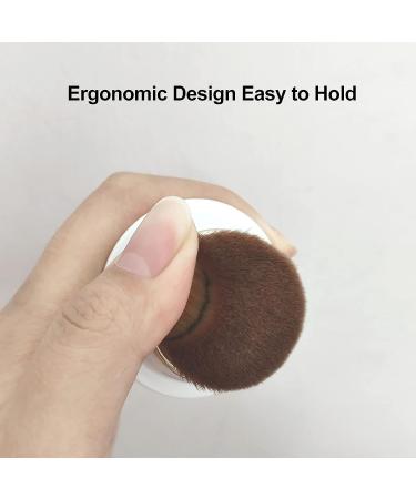 Flat Top Kabuki Makeup Brush - Ideal for Liquid Foundation, Powder, Cream Contour - White02 - Buy Online on GoSupps.com