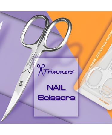 Trimmerz Cuticle Nail Scissors Curved Blade Professional Stainless Steel Beauty Scissors for Manicure Pedicure Eyebrows Nose Hair Trimming Beauty Grooming Thick Toenails Women Men - Buy Online on GoSupps.com