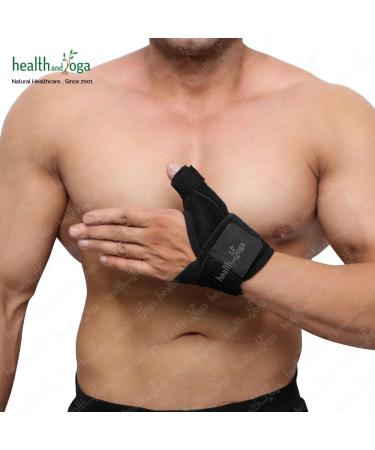 HealthAndYoga GuardNHeal Thumb Spica Support Splint - Universal Size for Right & Left Hand - Effective Thumb & Metacarpal Immobilizer with Double Strapping - Buy Online on GoSupps.com