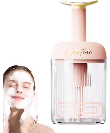Face Wash Foam Maker Type Rotating Facial Cleanser Foaming Bottle Automatic Rebound | Portable Deep Cleansing Facial Cleansing Tools for Travel Household Rich Lather Pink - Buy Online on GoSupps.com