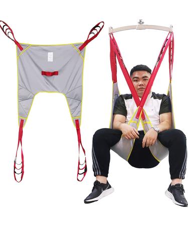Divided Leg Sling Patient Lift Sling with Commode Opening Transfer Sling Shower Sling Toilet Sling for Medical Disabled Full Body Sling load-230kg/507 Lbs L