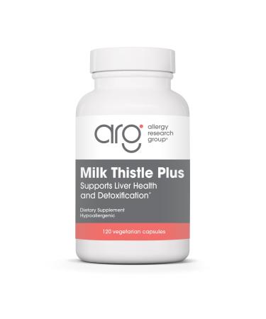 Allergy Research Group Milk Thistle Plus Supplement - Liver Health Support Milk Thistle Dandelion Detox Cleanse Vegetarian Capsules - 120 Count