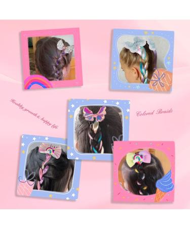 HH Fashion 6-Piece Colored Braids with Rubber Bands 15 Inch for Girls - Perfect for Birthday Parties and Holiday Dress Up (Pack of 6) - Multicolour - Buy Online on GoSupps.com