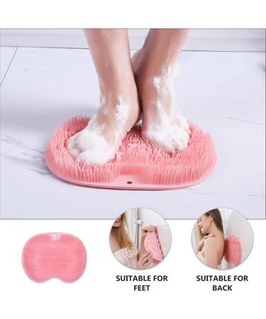 Rianpesn Non-Slip Foot Scrubbing Mat for Shower - Large Suction Cup Bathroom Wash Mat Red Foot Brush for Clean Feet - Buy Online on GoSupps.com