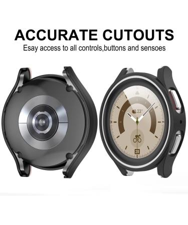 5+5 Pack Galaxy Watch 5 Pro 45mm Screen Protector Case + Tempered Glass Films - Blue Black/Silver/Clear/Green 45mm - Buy Online on GoSupps.com