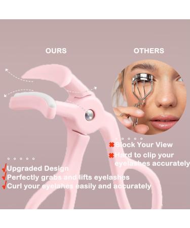 Premium Pink Eyelash Curler - No Pinching Silicone Refill Pads | Cute Small Makeup Tool for Women | International Shipping - Buy Online on GoSupps.com