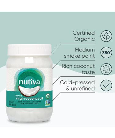 Nutiva Organic Virgin Coconut Oil - 14 fl oz (414 ml) | Pure & Healthy Cooking Oil - Buy Online on GoSupps.com