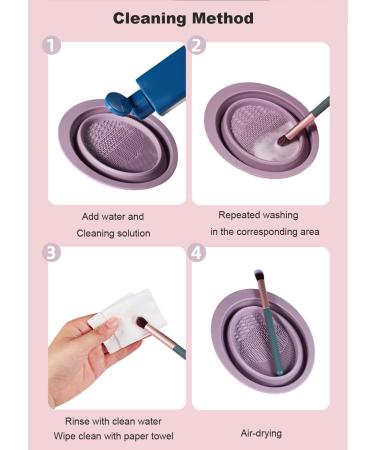 2 Piece Foldable Silicone Brush Cleaning Pad Set - Portable Tool for Makeup Brushes Sponges & Powders (Pink & Gray) - International Shipping Available - Buy Online on GoSupps.com