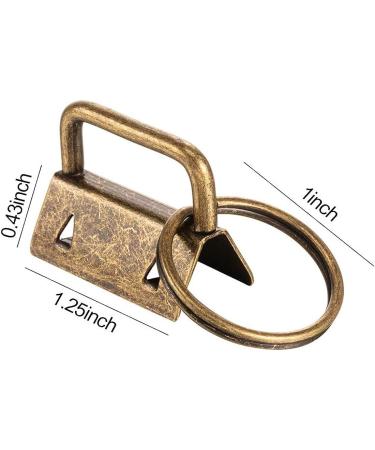 Qovydx 1 Inch Key Fob Hardware Kit - Bronze Keychain Fob Wristlet Bulk Set with Key Ring for Lanyard - Buy Online on GoSupps.com