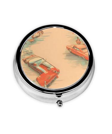 Poster Carround Pill Box 3 Compartment Round Pill Box Organizer Portable Travel Pill Box for Traveling.