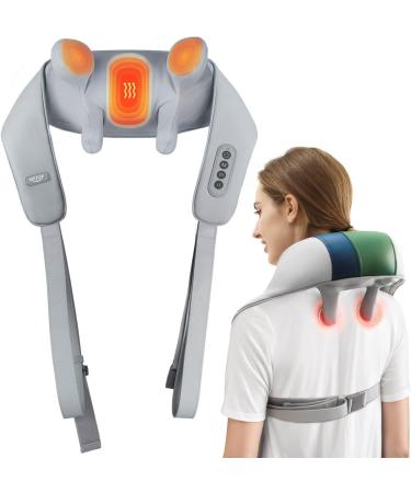 AllJOy neck massage device with warmth wireless shiatsu 4d experts knead massager for neck back legs shoulder shoulder massage device relief pain gifts for men women gray - Buy Online on GoSupps.com