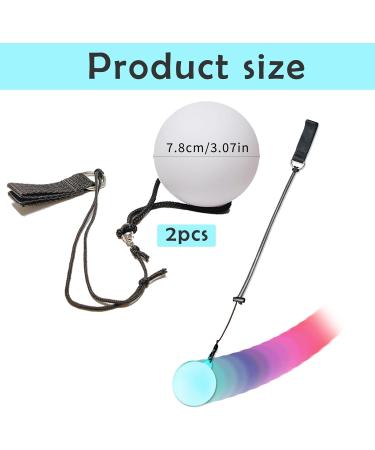 2 LED POI Juggling Balls Set - Rainbow Colors & Strobe Effect | Circus Toy for Adults & Kids | International Shipping - Buy Online on GoSupps.com