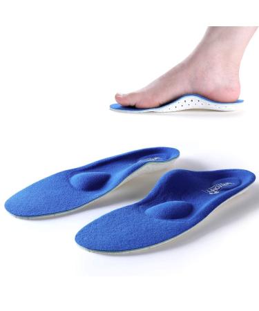 Walkomfy Full Length Orthotic Inserts Arch Support Insole, Insert for Flat Feet,Plantar Fasciitis,Feet Pain,Insoles for Men & Women (Mens 8-8 1/2 | Womens 10-10 1/2, 107F-blue) Mens 8-8 1/2 | Womens 10-10 1/2 107f-blue