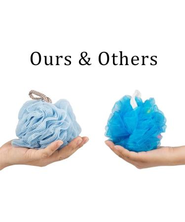 4 Pack Extra Large Bath Loofah Sponge Set - Mesh Pouf Scrubber for Shower, Pink White Blue Green - Buy Online on GoSupps.com