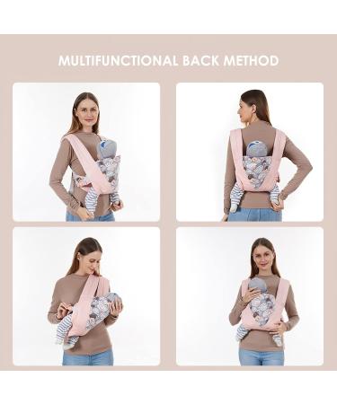 iFCOW Baby Sling Carrier Baby Wrap Sling Baby Wrap Carriers Handfree Swaddle Wrap Front and Back Suitable from Birth to 15KG Pink - Buy Online on GoSupps.com