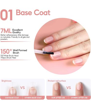 Coscelia Top and Base Coat Set 7ML Professional Semi-Permanent for Soak off Gel Nail Polish Manicure Nail Starter Kit Gel Polish Nail Art for Home and Salon Use - Buy Online on GoSupps.com