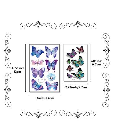 260pcs Colorful Butterfly Temporary Tattoos - Self-adhesive Body Art Stickers for Girls, Adults, and Kids - Waterproof 3D Party Favors and Decorations - Buy Online on GoSupps.com