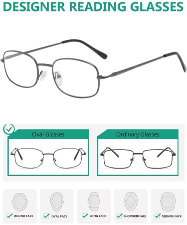 Eyekepper Metal Frame Reading Glasses - Spring Hinge 4 Pieces Gunmetal +1.25 - Stylish & Comfortable - Buy Online on GoSupps.com
