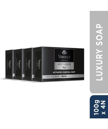 Yardley London Gentleman Classic Activated Charcoal Soap - 99.9% Germ Protection & Deep Cleansing - Pack of 4 (100g Each) - International Shipping Available - Buy Online on GoSupps.com