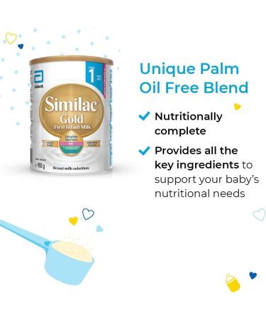 Similac Gold Stage 1 Palm Oil-Free First Infant Milk 900g - Pack of 1 - Buy Online on GoSupps.com